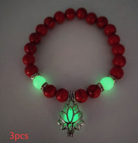 Energy Luminous Lotus Natural Stone Bracelet Yoga Healing Luminous Glow In The Dark Charm Beads Bracelet For Men Women Prayer Buddhism - Hank Home Decor