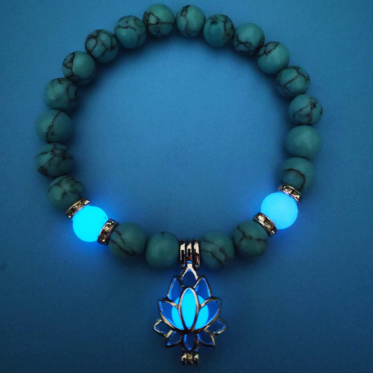 Energy Luminous Lotus Natural Stone Bracelet Yoga Healing Luminous Glow In The Dark Charm Beads Bracelet For Men Women Prayer Buddhism - Hank Home Decor