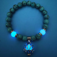 Energy Luminous Lotus Natural Stone Bracelet Yoga Healing Luminous Glow In The Dark Charm Beads Bracelet For Men Women Prayer Buddhism - Hank Home Decor