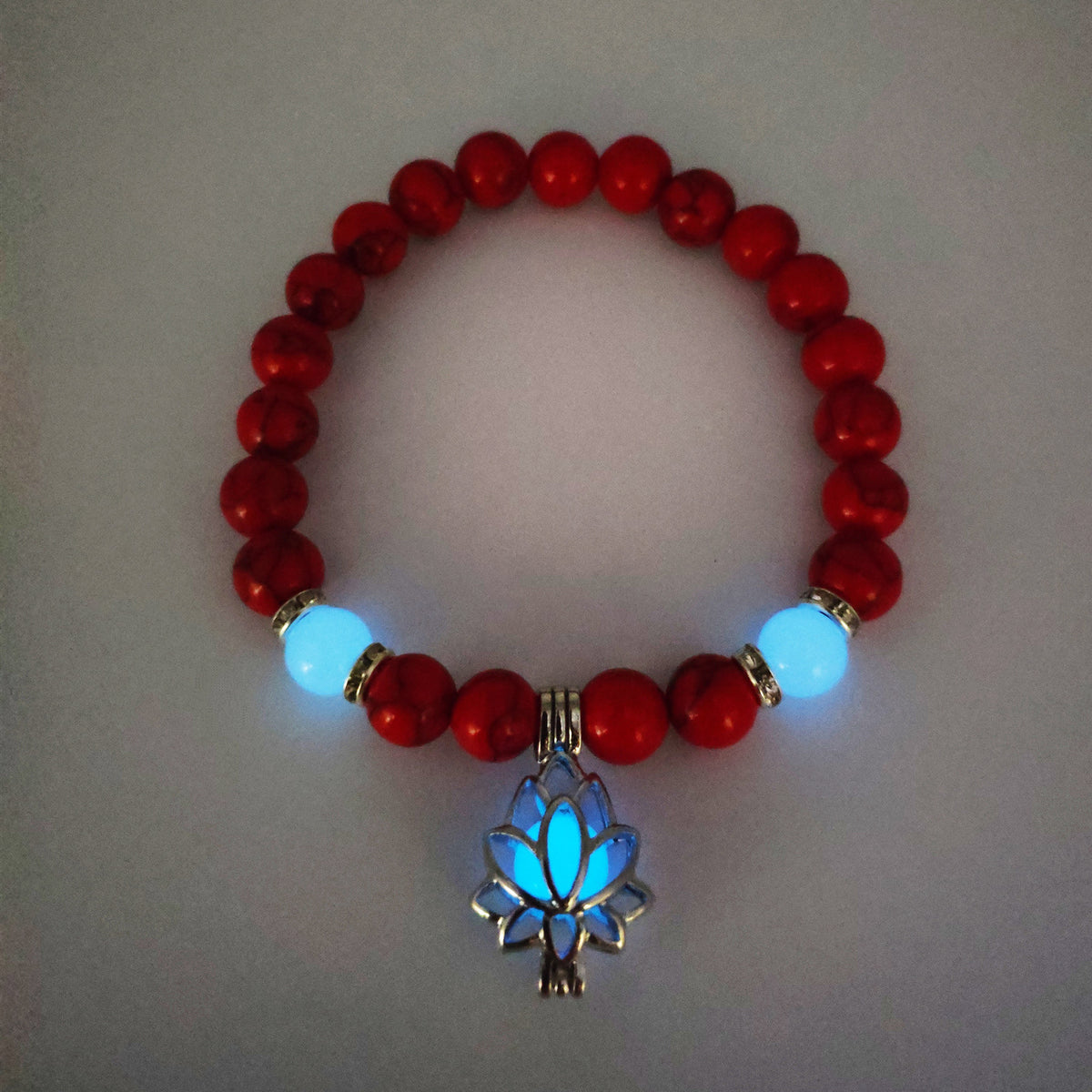 Energy Luminous Lotus Natural Stone Bracelet Yoga Healing Luminous Glow In The Dark Charm Beads Bracelet For Men Women Prayer Buddhism - Hank Home Decor