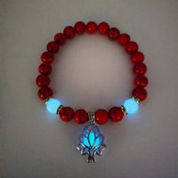 Energy Luminous Lotus Natural Stone Bracelet Yoga Healing Luminous Glow In The Dark Charm Beads Bracelet For Men Women Prayer Buddhism - Hank Home Decor