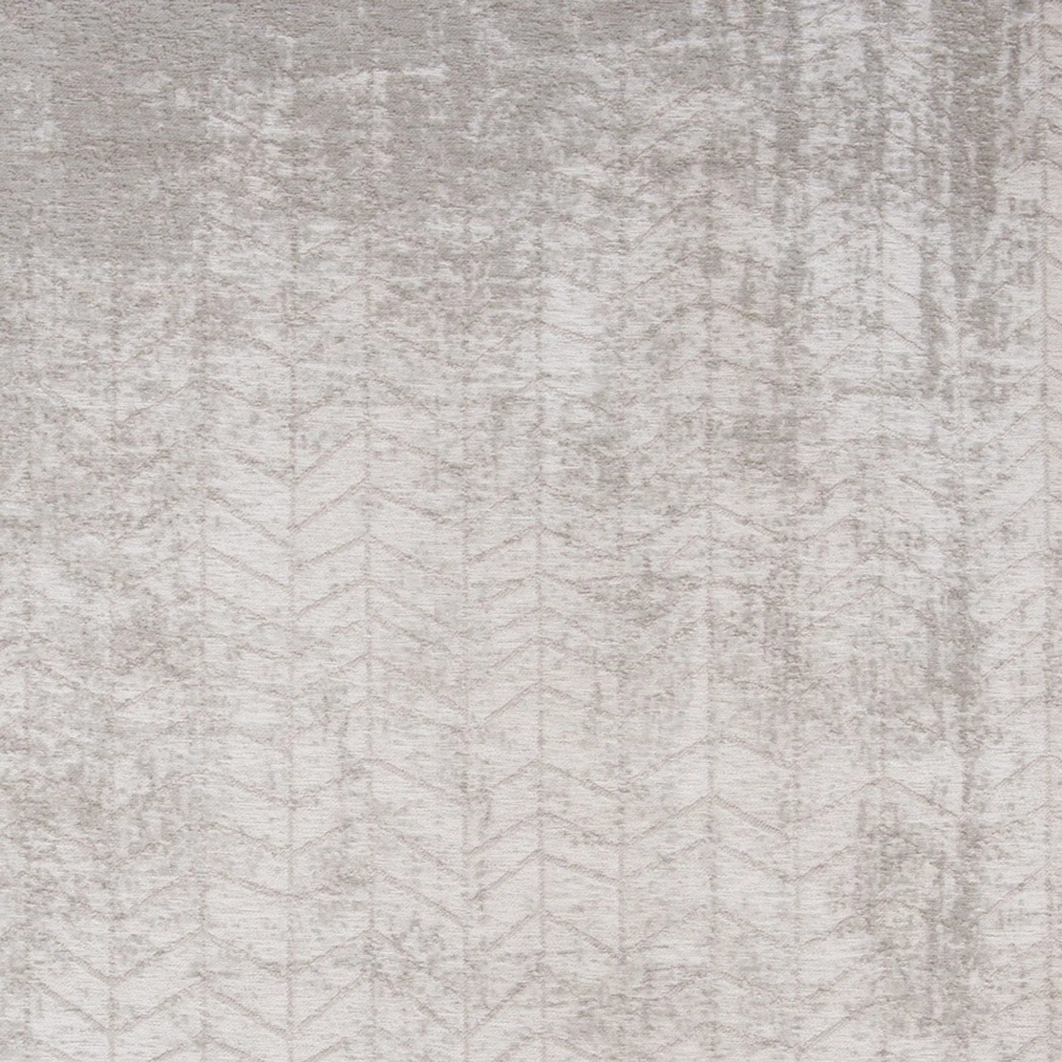 9' X 13' Gray and White Chevron Non Skid Area Rug