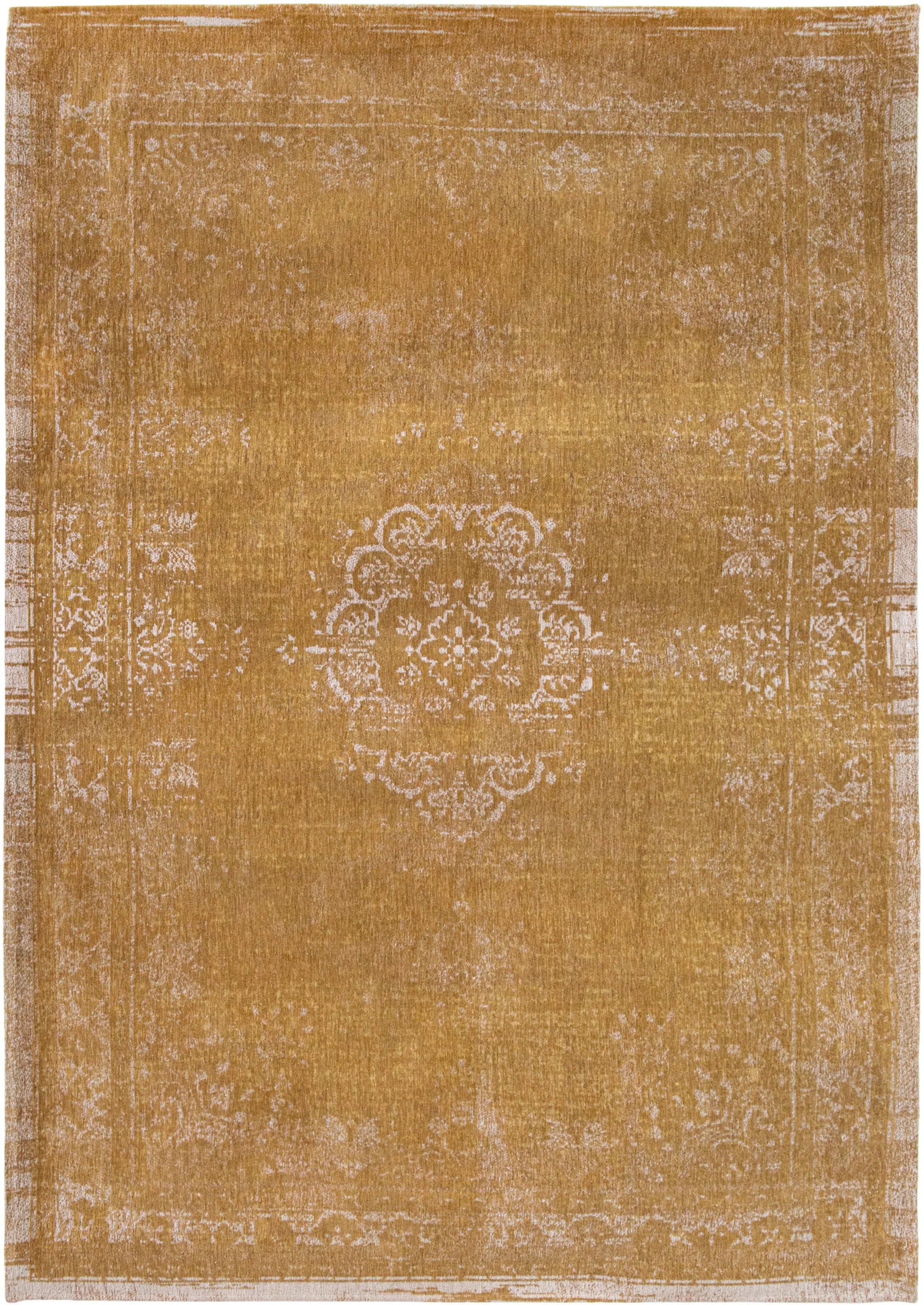 9' X 13' Orange and White Medallion Non Skid Area Rug