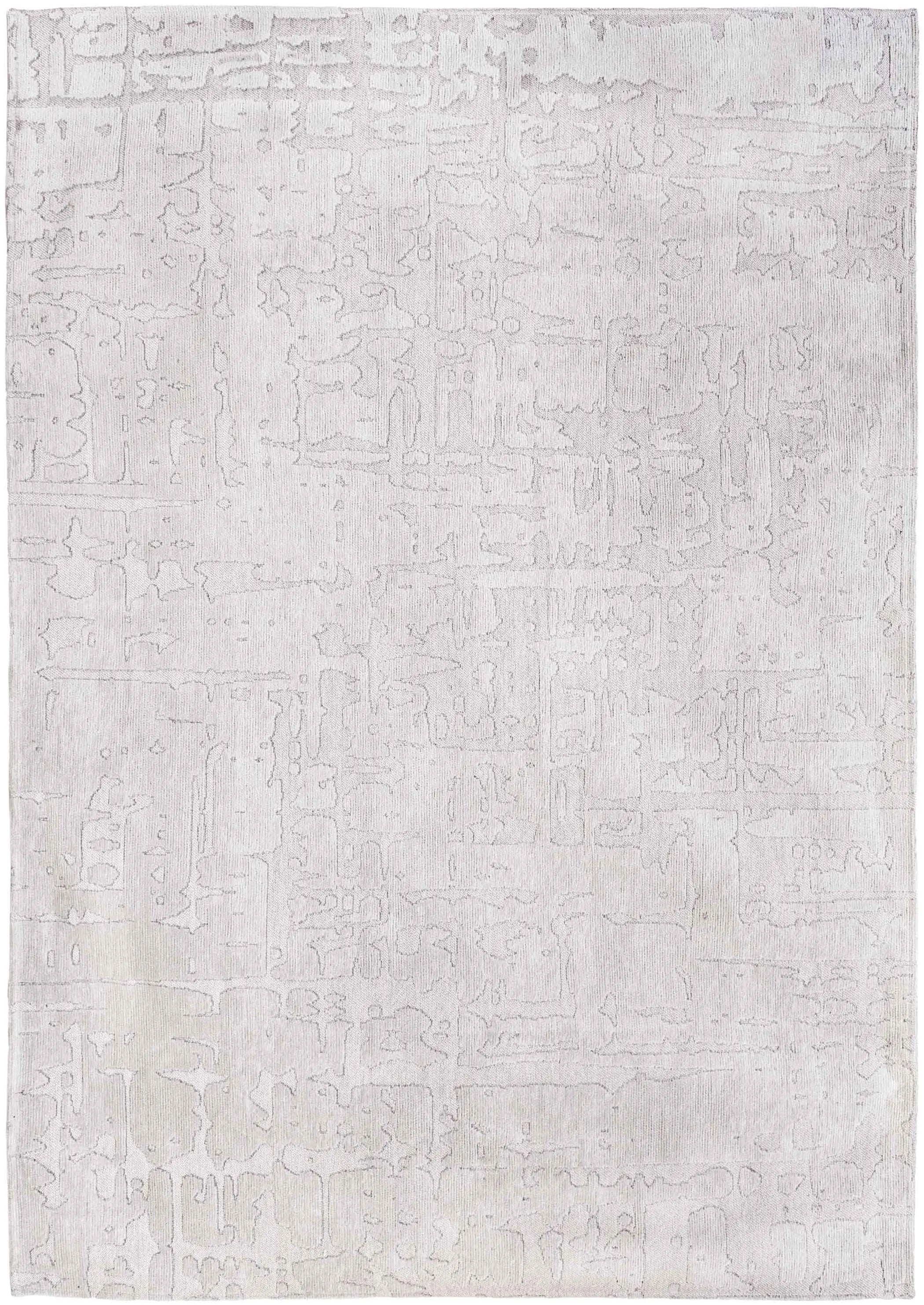 9' X 13' White Abstract Non Skid Area Rug