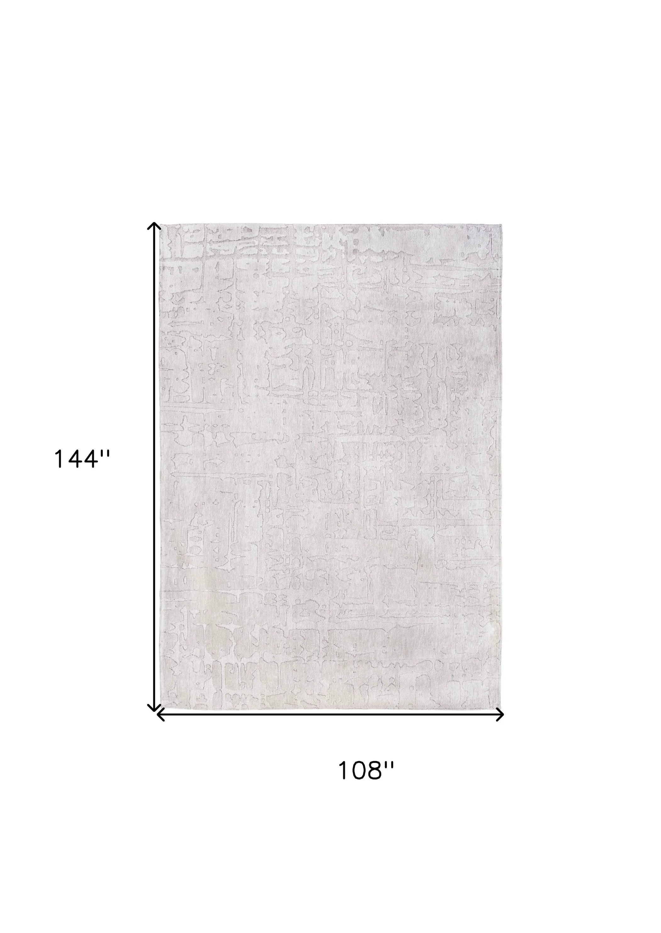 9' X 13' White Abstract Non Skid Area Rug
