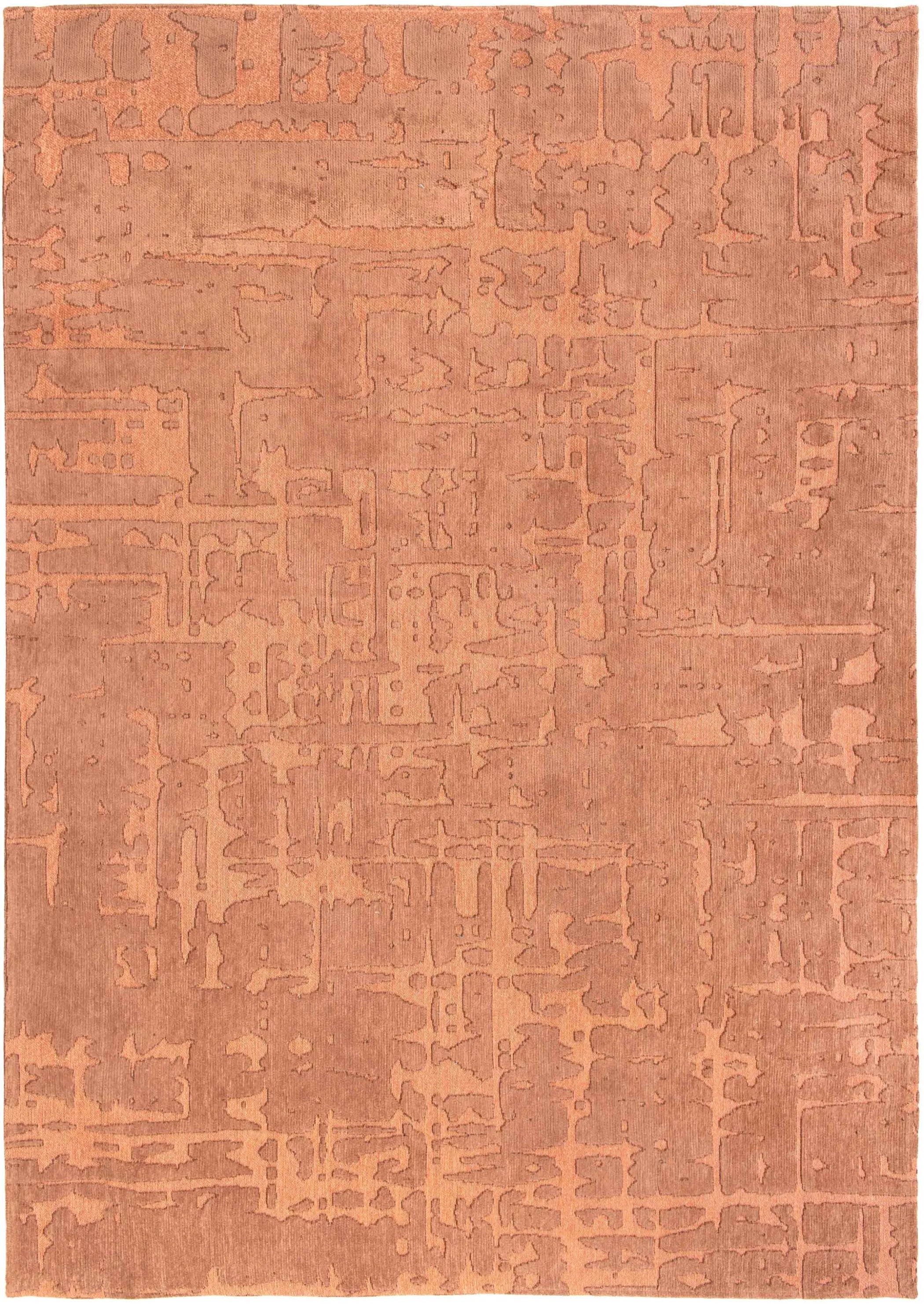9' X 13' Orange Abstract Non Skid Area Rug
