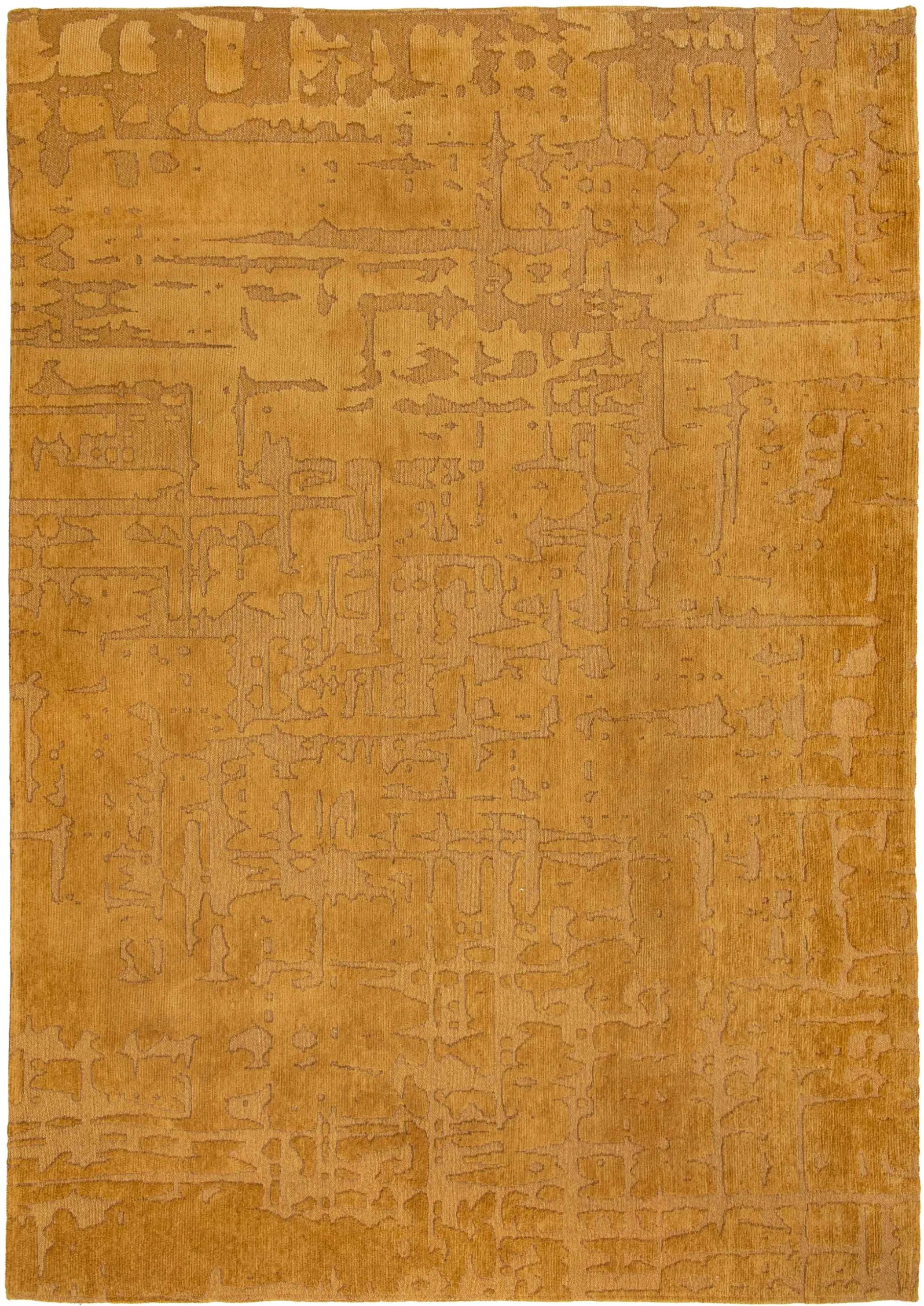 9' X 13' Yellow Abstract Non Skid Area Rug