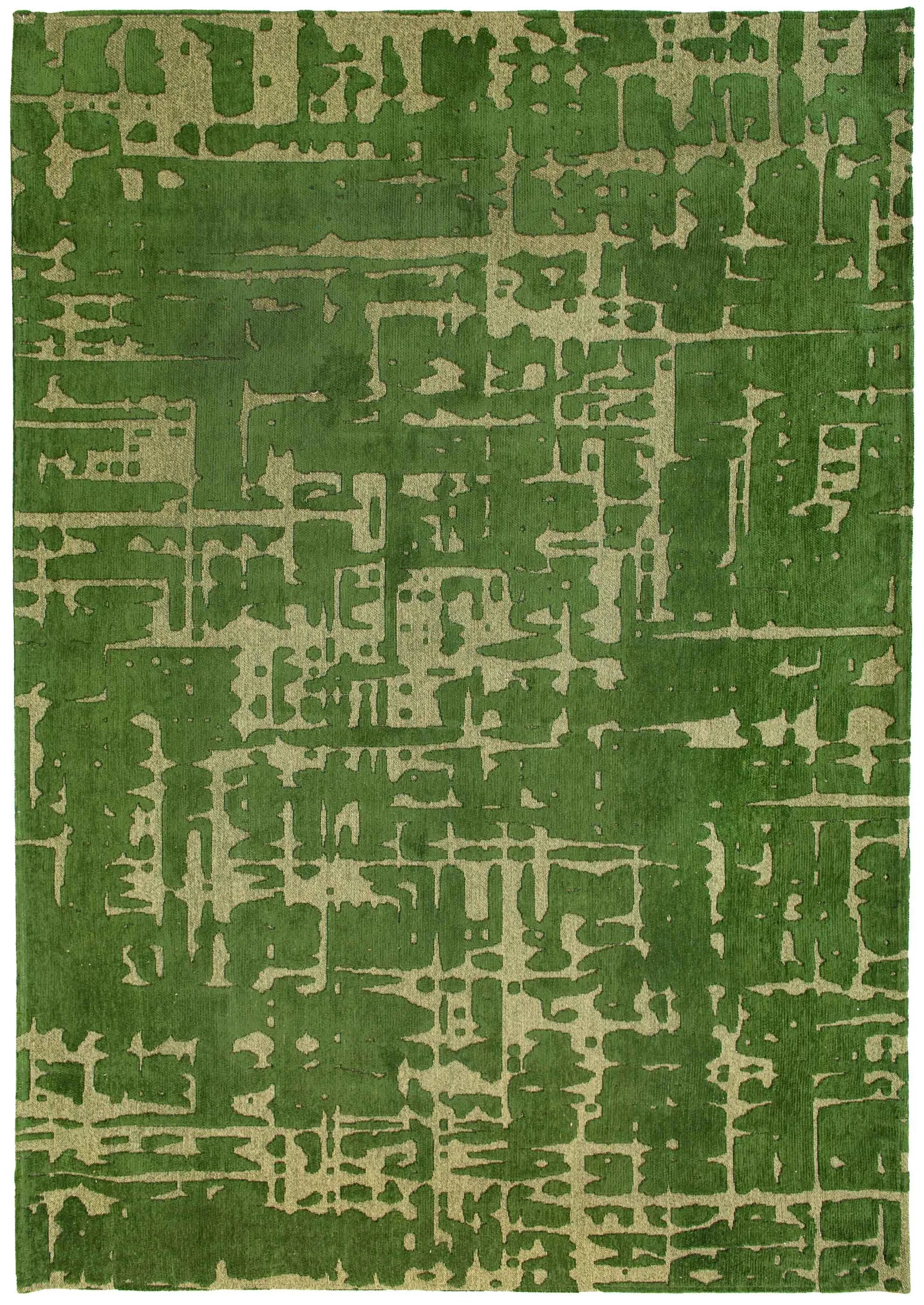 9' X 13' Green Abstract Non Skid Area Rug
