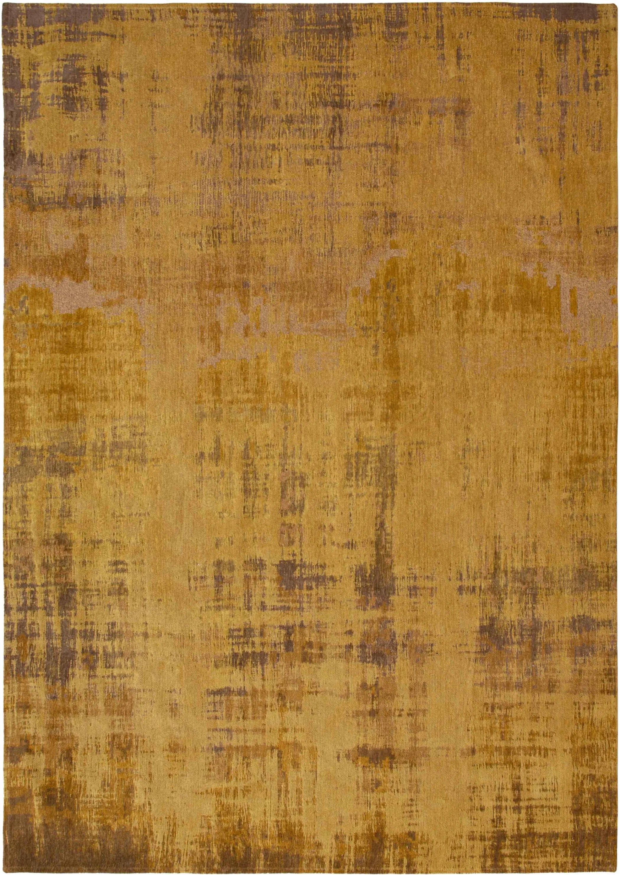 9' X 13' Yellow and Brown Abstract Non Skid Area Rug