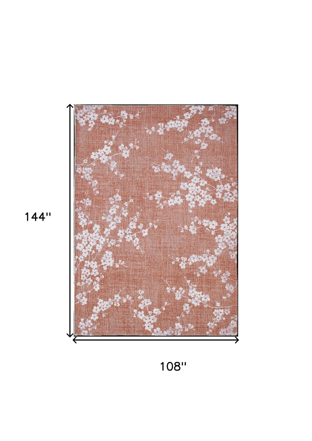 8' X 11' Red and White Oriental Non Skid Area Rug