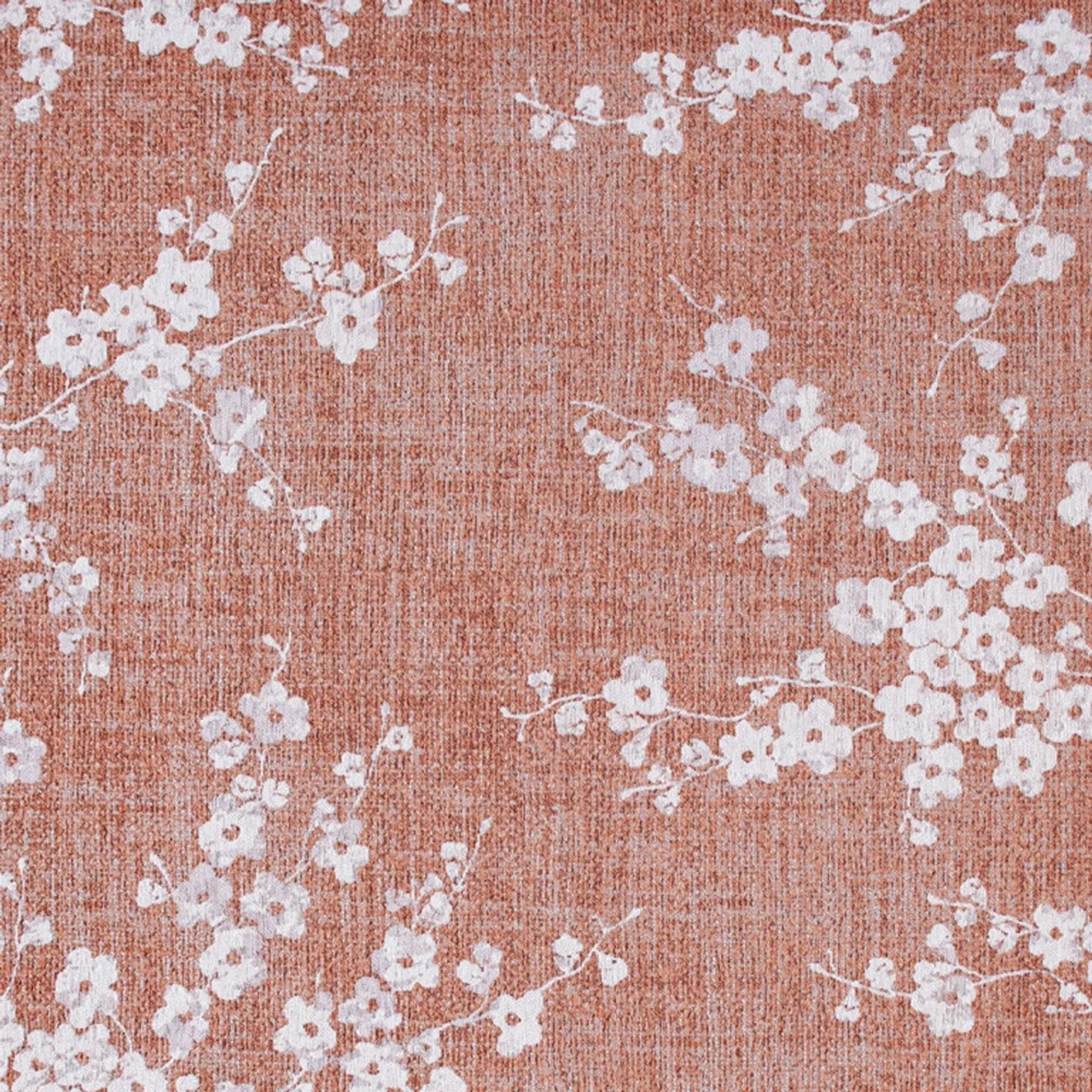 8' X 11' Red and White Oriental Non Skid Area Rug