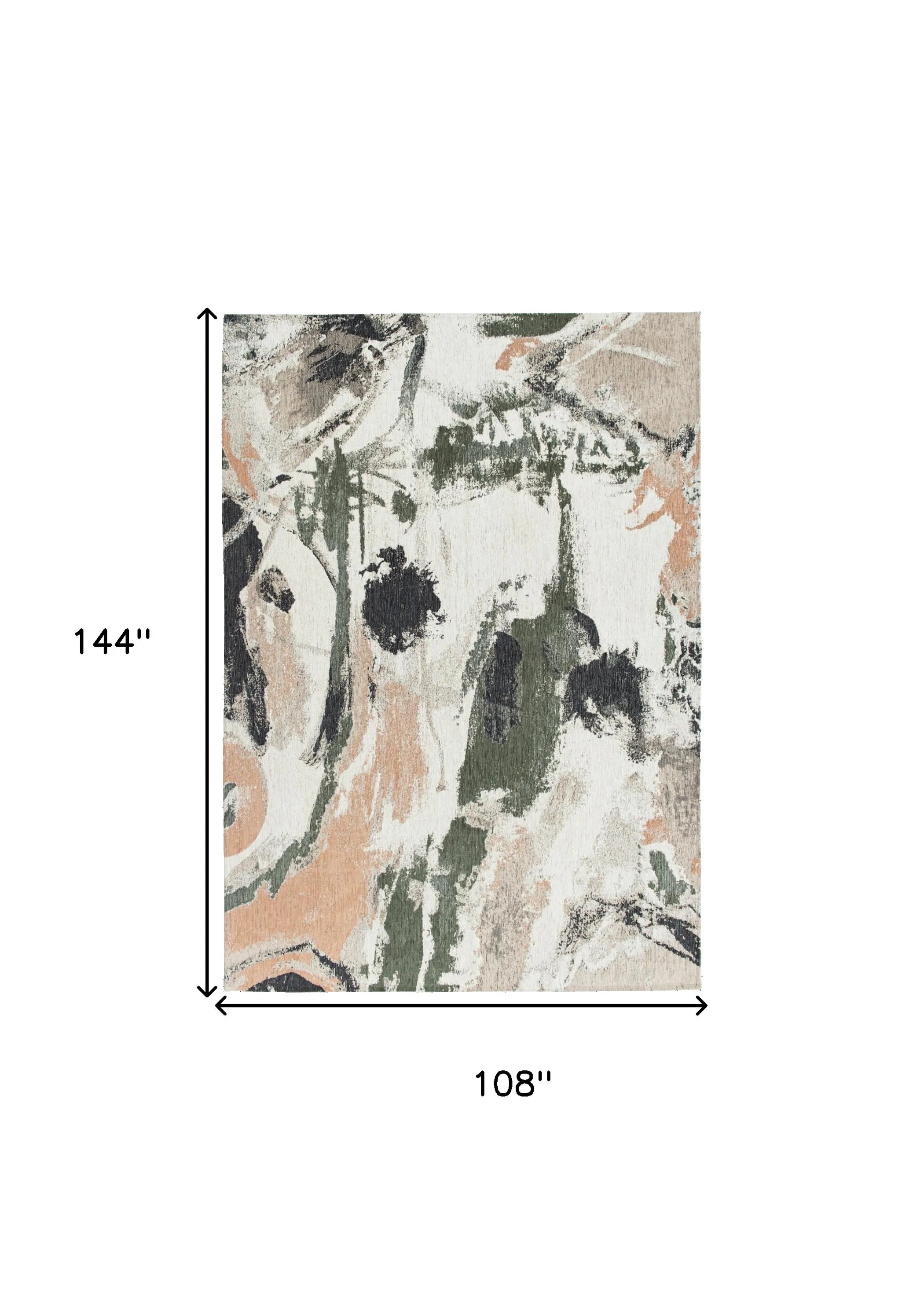 9' X 13' Gray and Orange Abstract Non Skid Area Rug