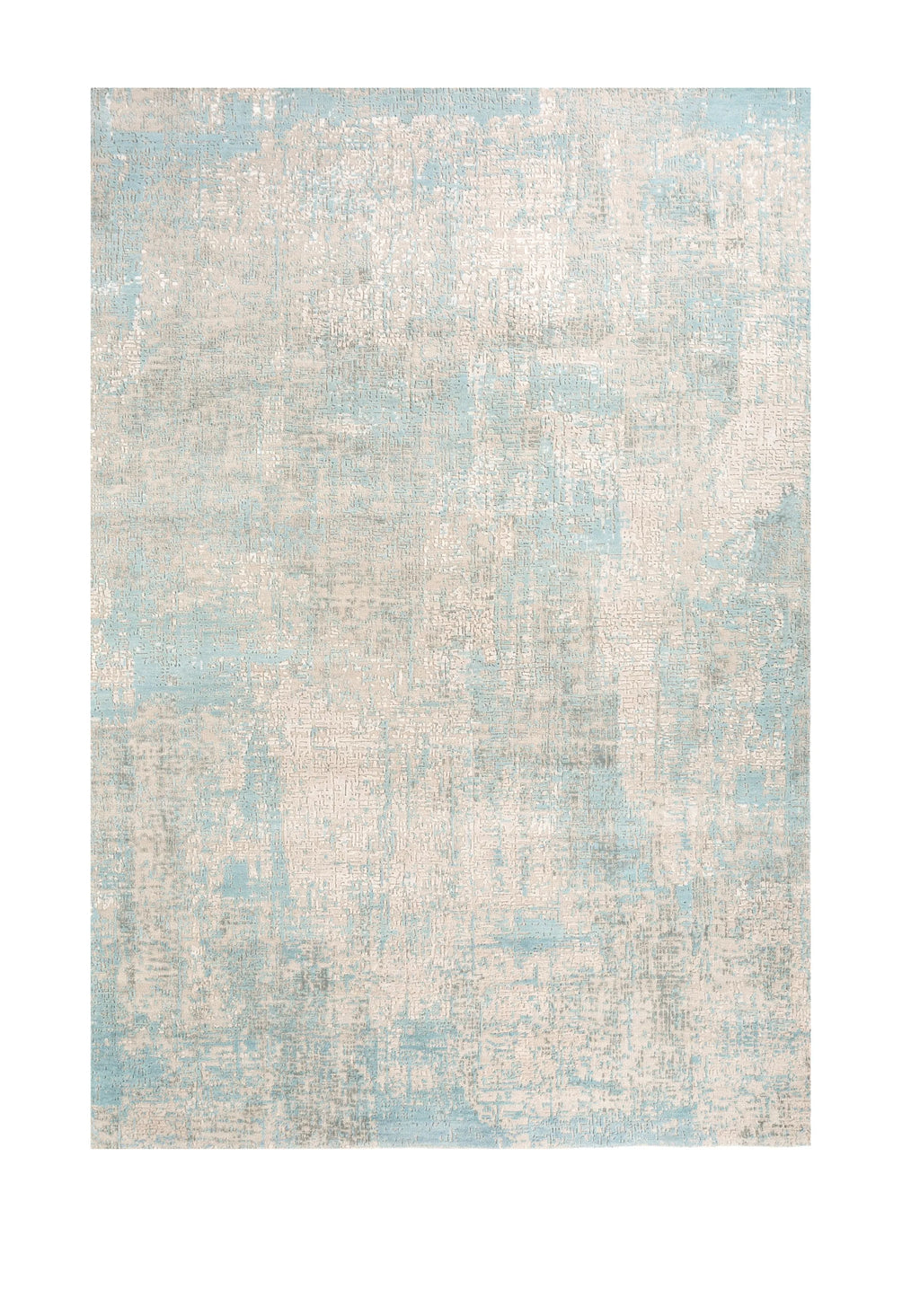 8' X 10' Blue Abstract Hand Knotted Area Rug