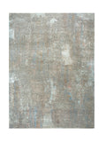 8' X 10' Blue Abstract Hand Knotted Area Rug
