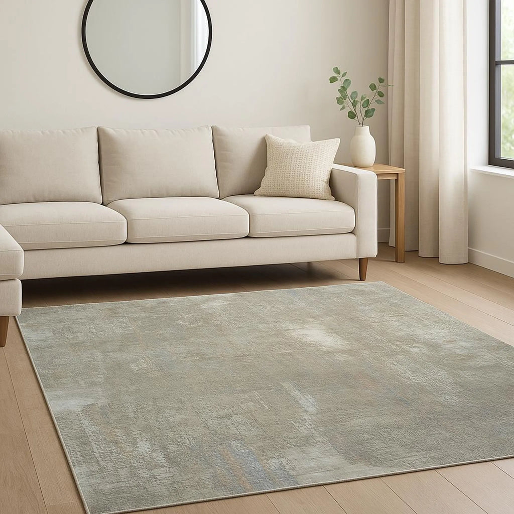 8' X 10' Blue Abstract Hand Knotted Area Rug