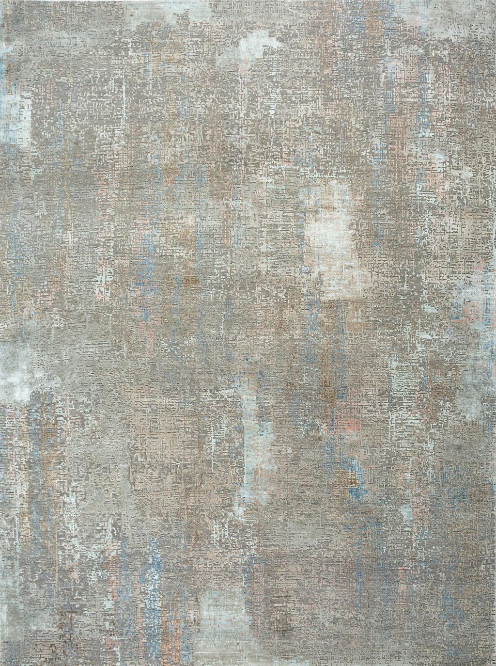 8' X 10' Blue Abstract Hand Knotted Area Rug