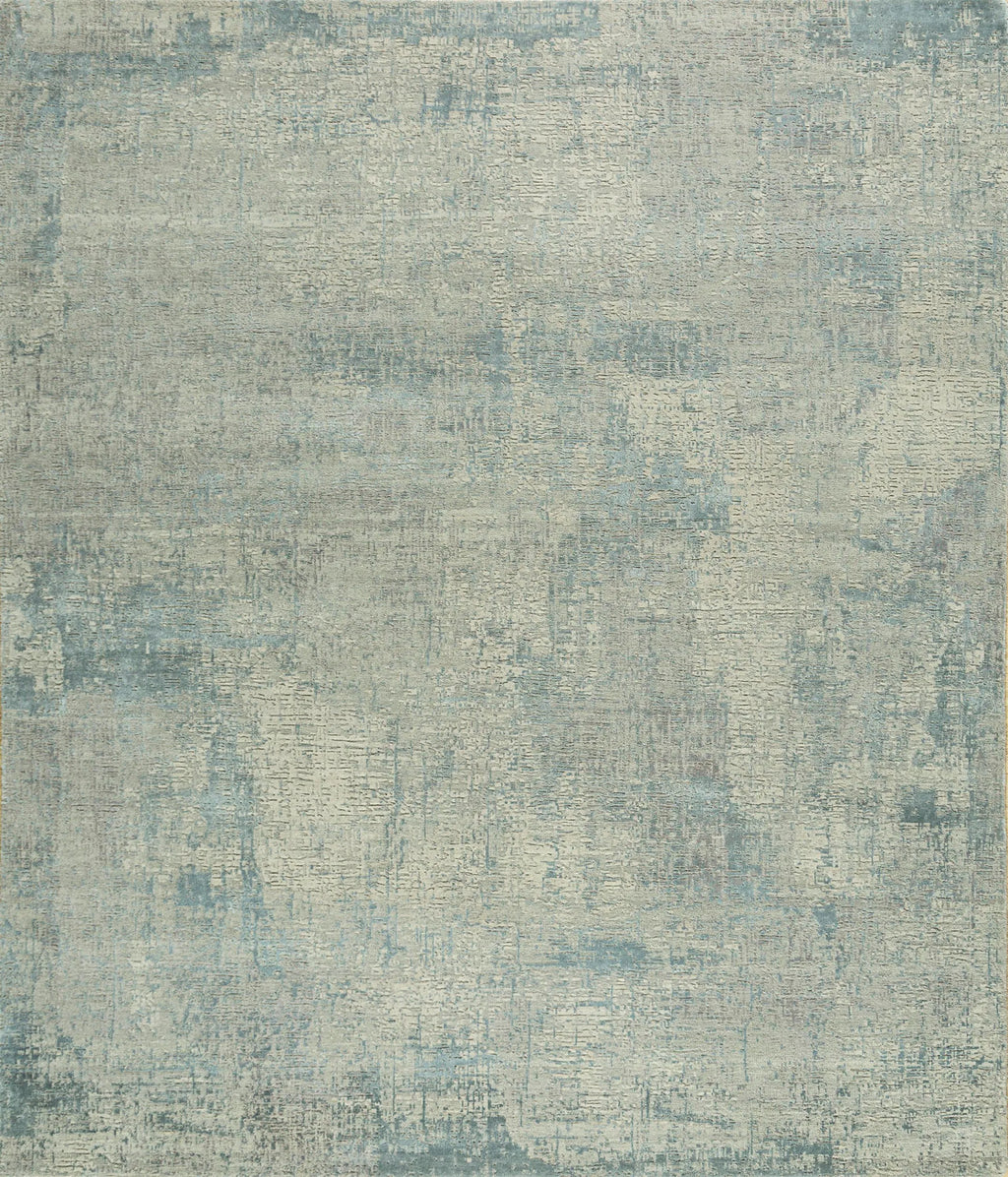 8' X 10' Blue Abstract Hand Knotted Area Rug