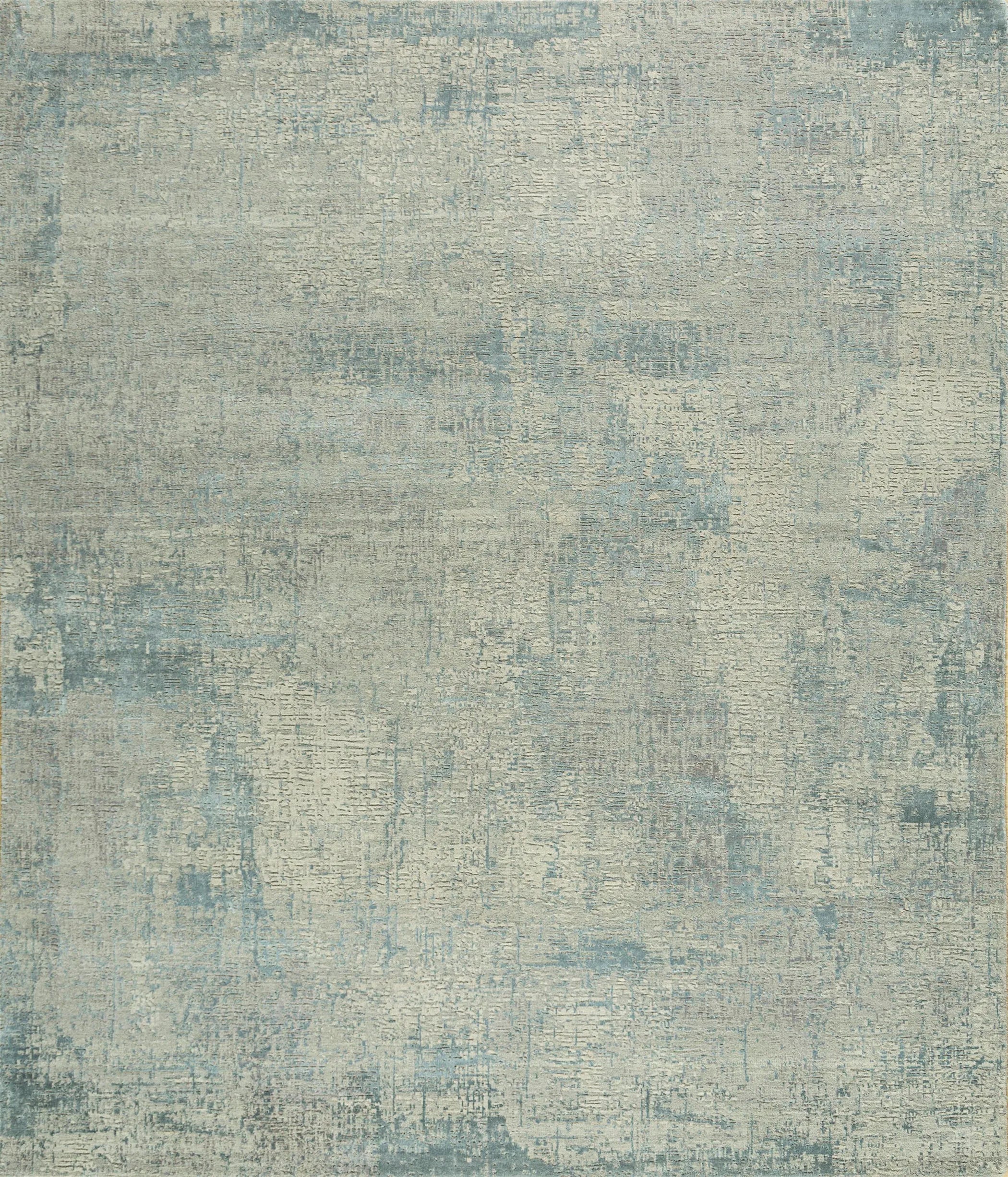 8' X 10' Blue Abstract Hand Knotted Area Rug