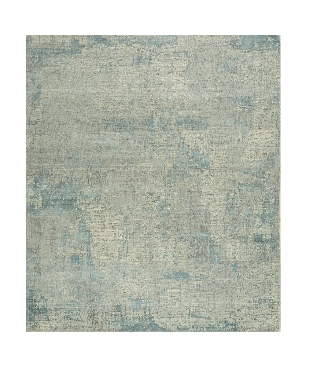 8' X 10' Blue Abstract Hand Knotted Area Rug