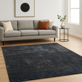 8' X 10' Blue Abstract Hand Knotted Area Rug