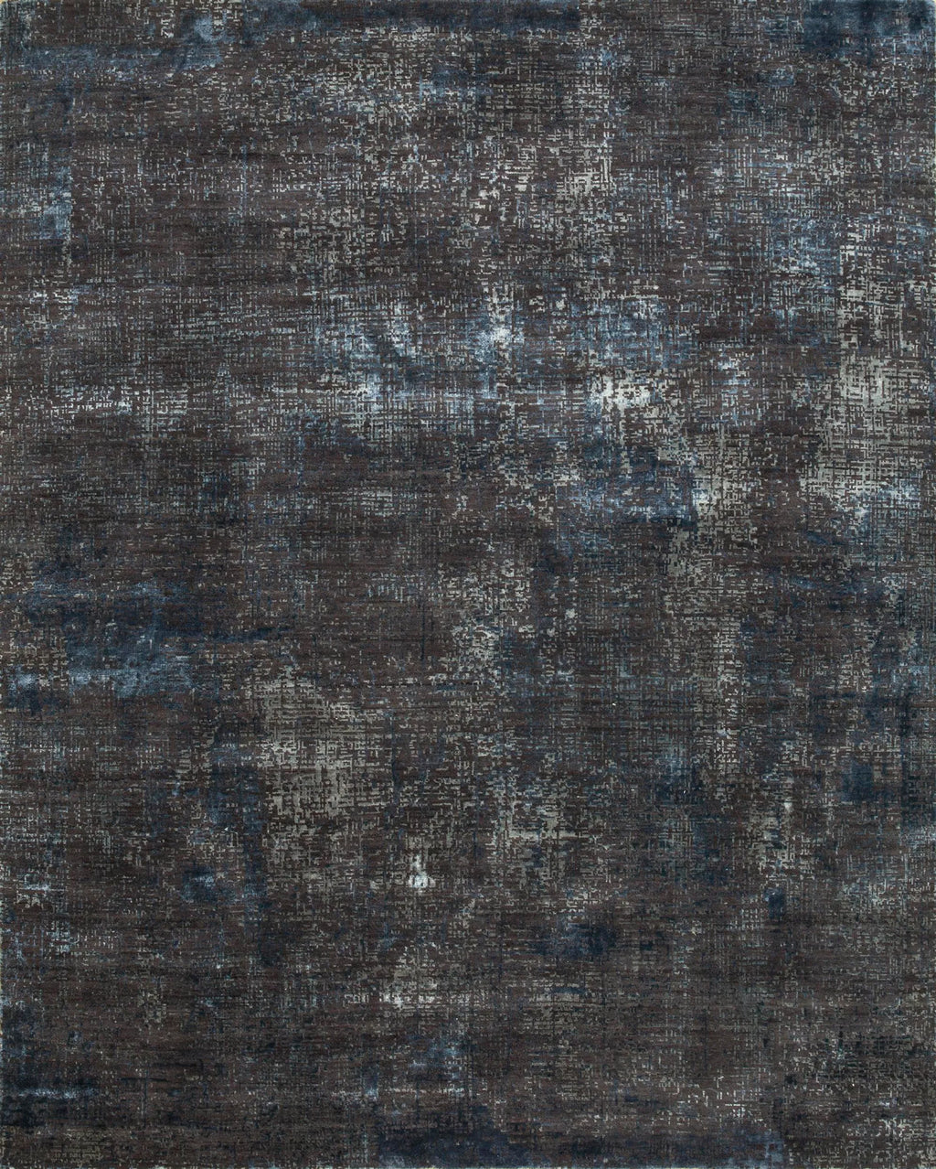 8' X 10' Blue Abstract Hand Knotted Area Rug