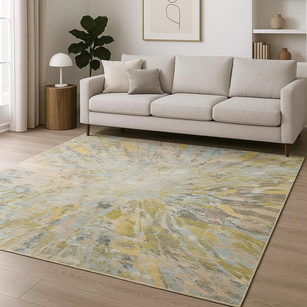 8' X 10' Blue Abstract Hand Knotted Area Rug