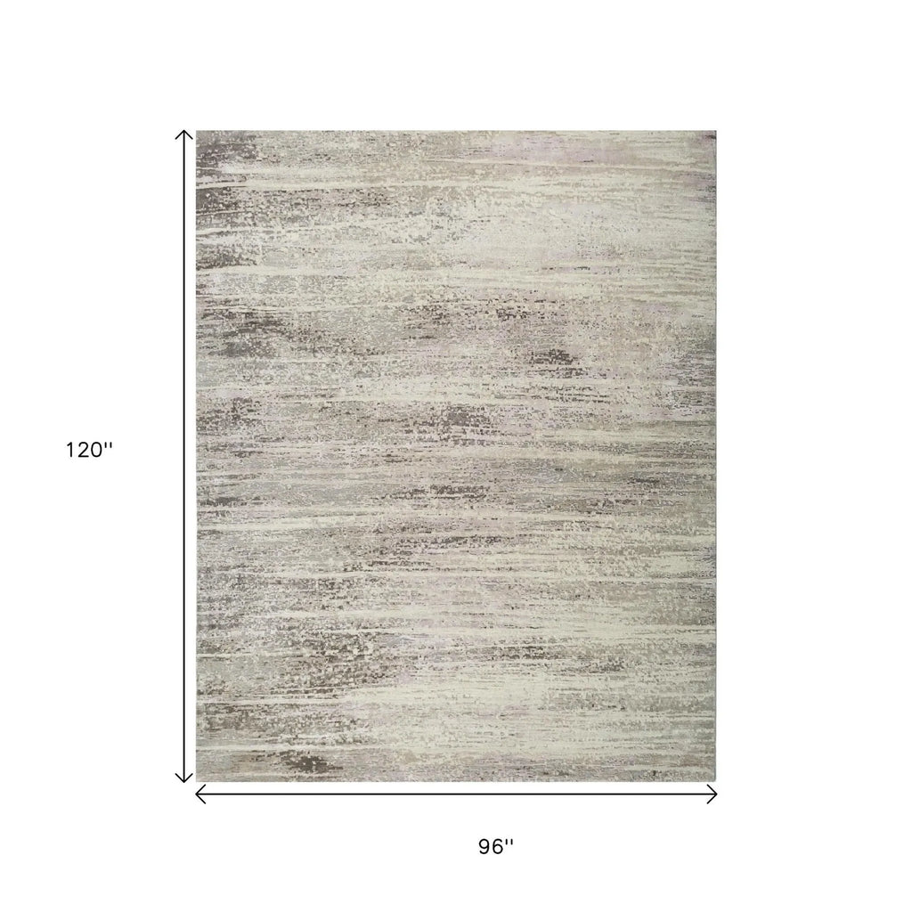 8' X 10' Brown Abstract Hand Knotted Area Rug