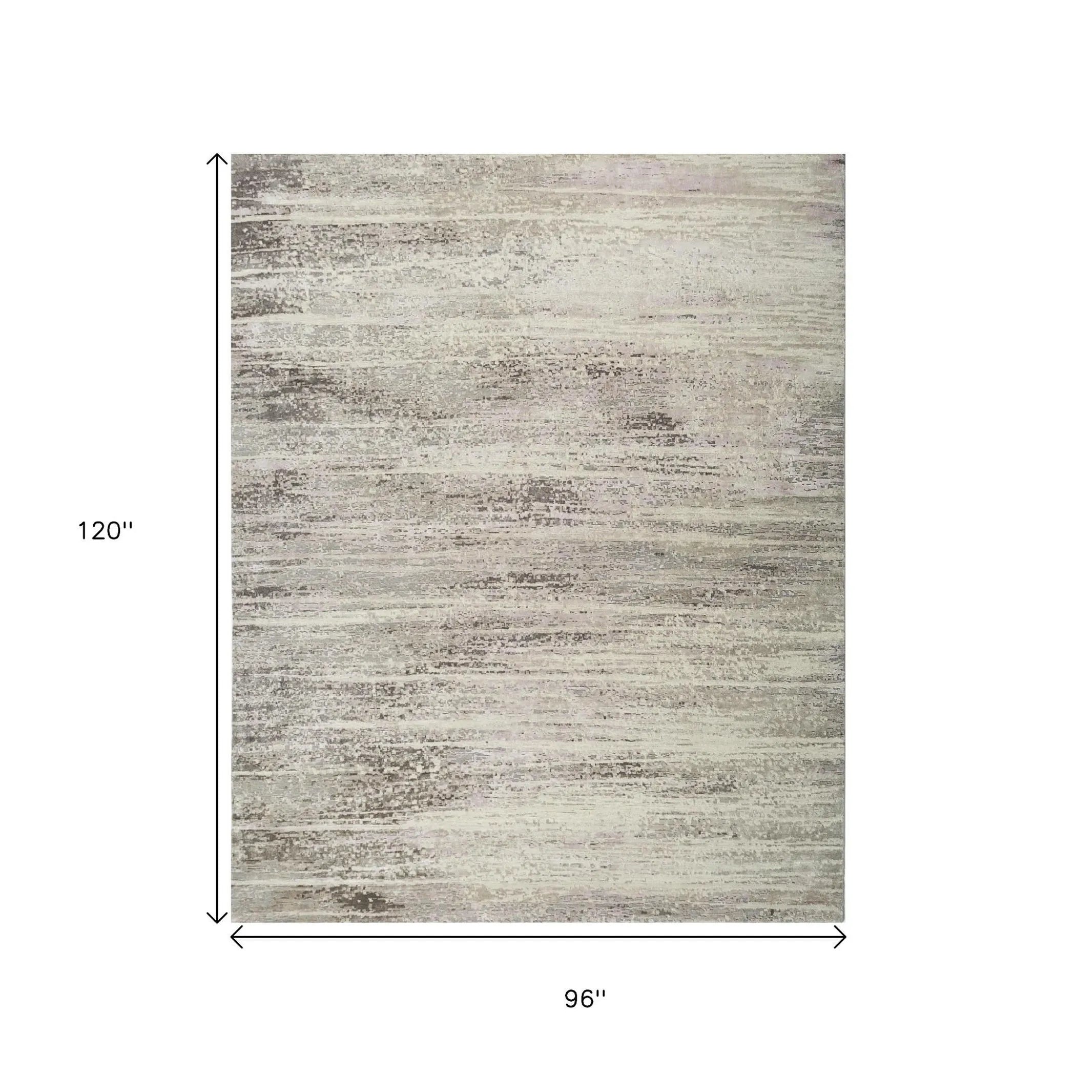 8' X 10' Brown Abstract Hand Knotted Area Rug