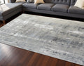 8' X 10' Ivory Beige and Gray Abstract Hand Knotted Area Rug