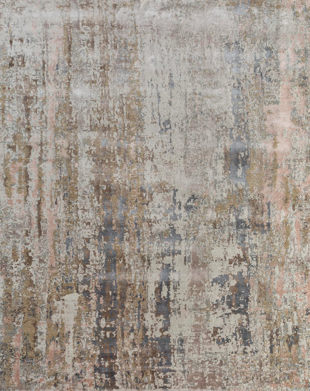 8' X 10' Blue Abstract Hand Knotted Area Rug