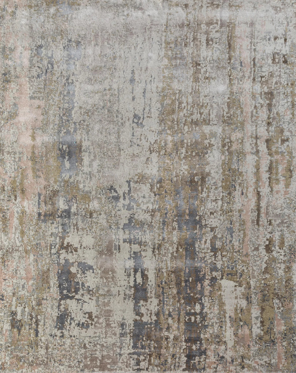 8' X 10' Blue Abstract Hand Knotted Area Rug