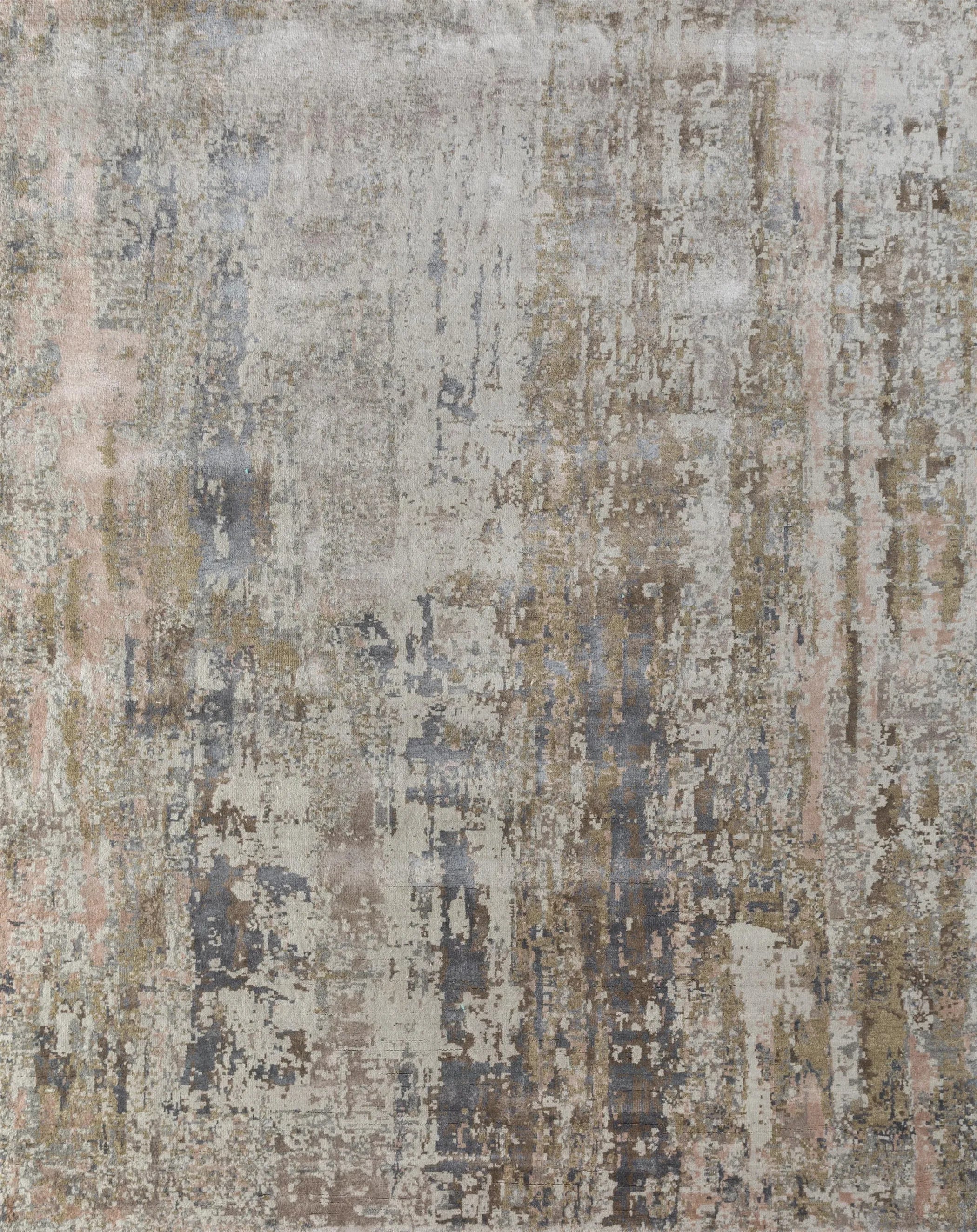 8' X 10' Blue Abstract Hand Knotted Area Rug