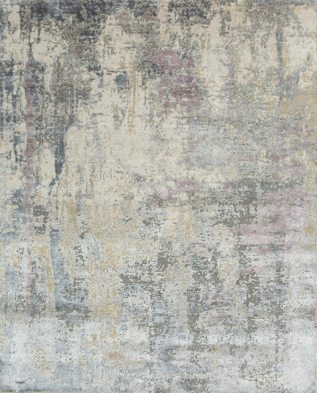 8' X 10' Blue Abstract Hand Knotted Area Rug