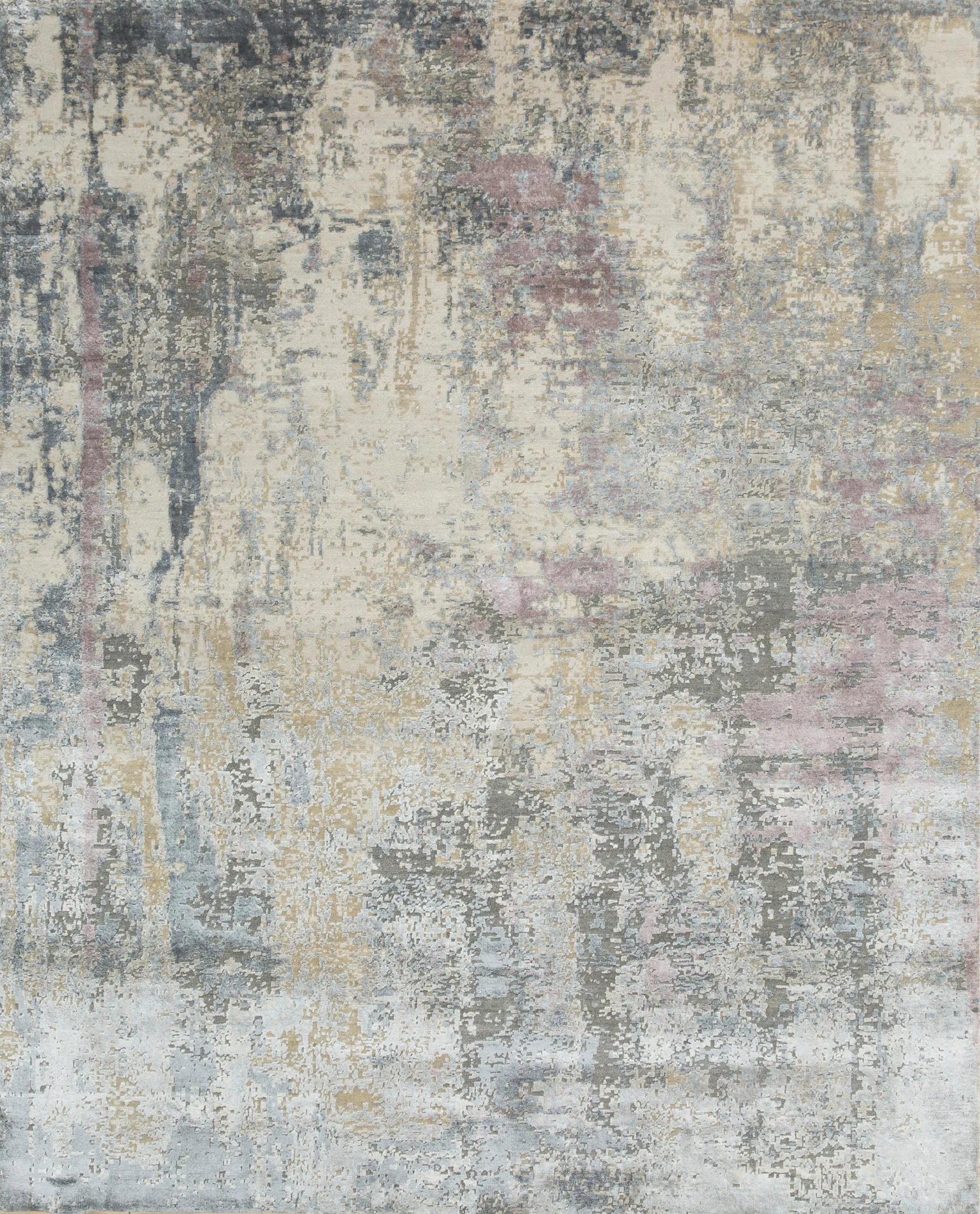 8' X 10' Blue Abstract Hand Knotted Area Rug