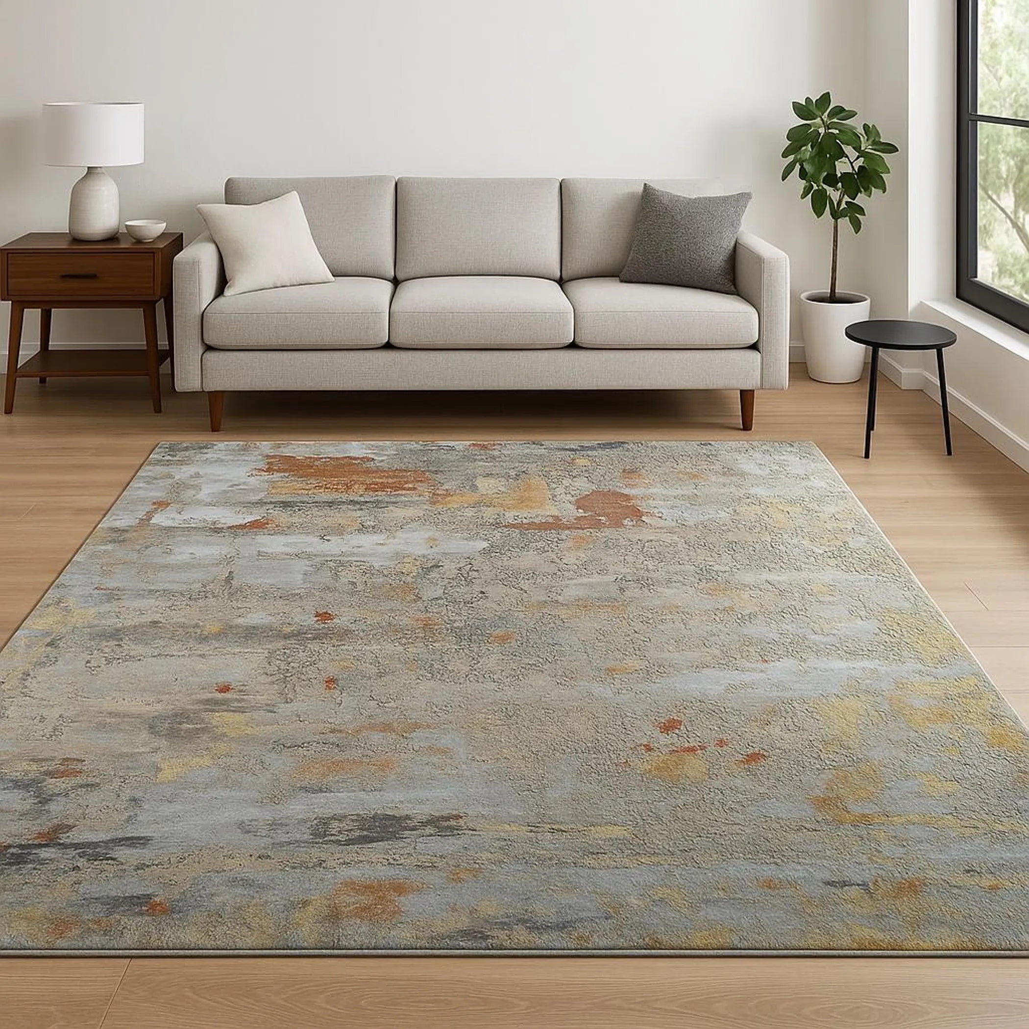 8' X 10' Blue Abstract Hand Knotted Area Rug