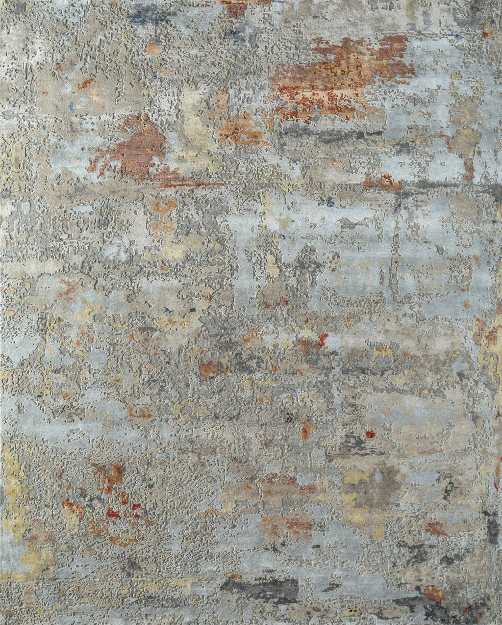 8' X 10' Blue Abstract Hand Knotted Area Rug