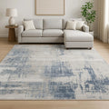 8' X 10' Blue Abstract Hand Knotted Area Rug