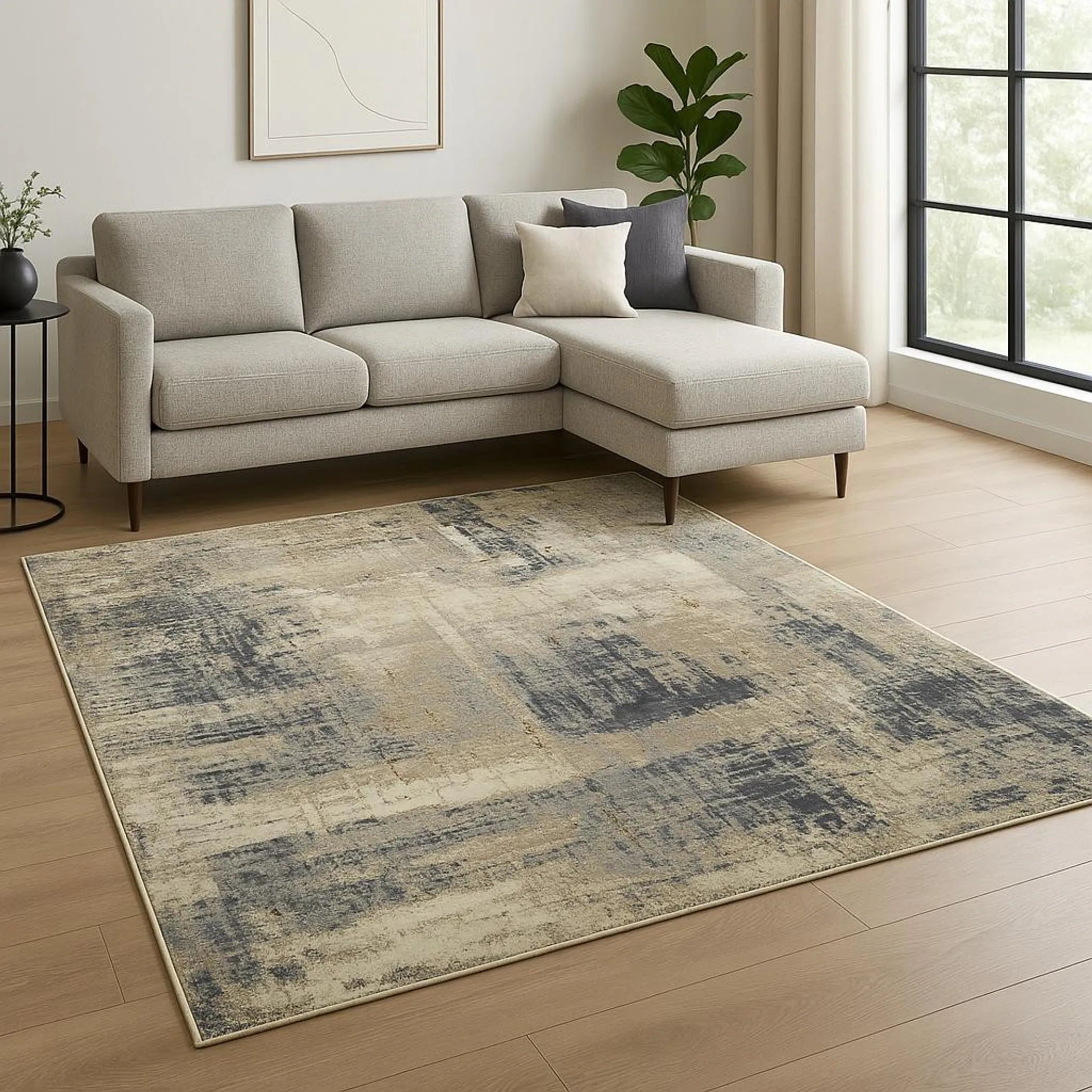 8' X 10' Brown Abstract Hand Knotted Area Rug