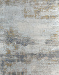8' X 10' Gold Abstract Hand Knotted Area Rug