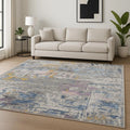 8' X 10' Blue Abstract Hand Knotted Area Rug