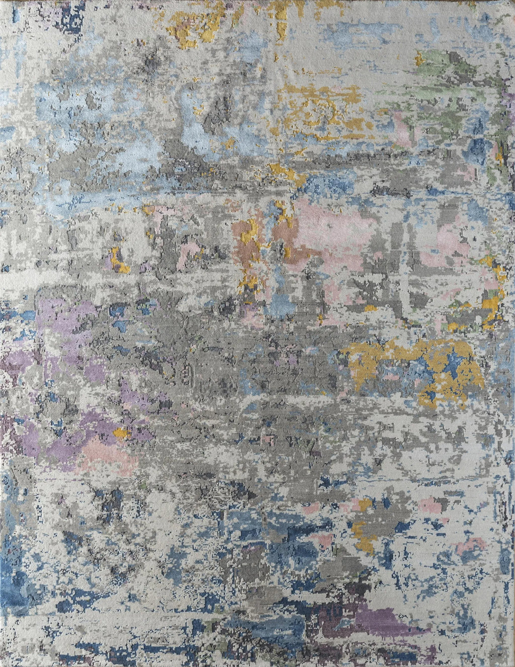 8' X 10' Blue Abstract Hand Knotted Area Rug