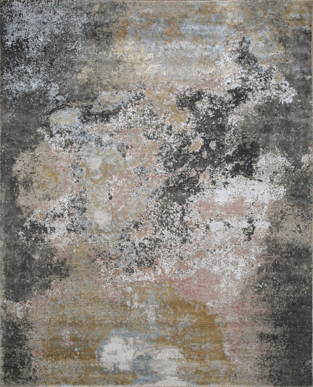 8' X 10' Brown and Gray Abstract Hand Knotted Area Rug