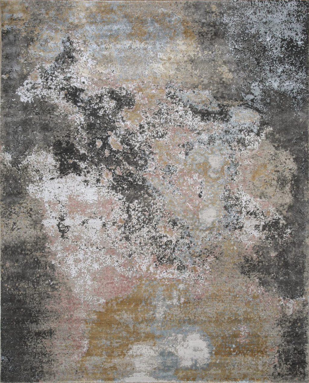 8' X 10' Brown and Gray Abstract Hand Knotted Area Rug