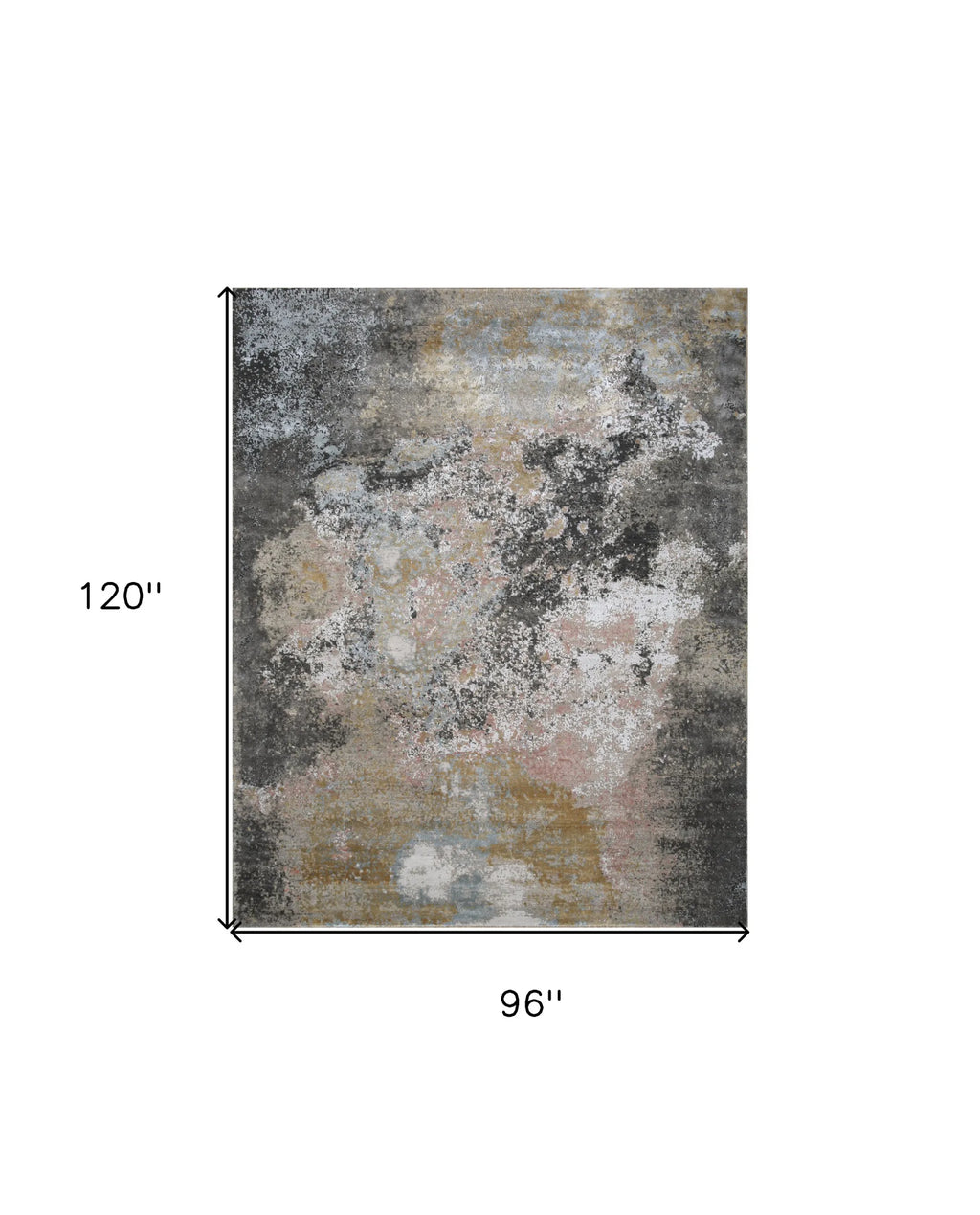 8' X 10' Brown and Gray Abstract Hand Knotted Area Rug