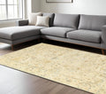9' X 12' Beige And Gray Wool Oriental Hand Knotted Area Rug