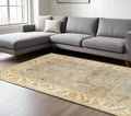 9' X 12' Gray And Beige Wool Oriental Hand Knotted Area Rug