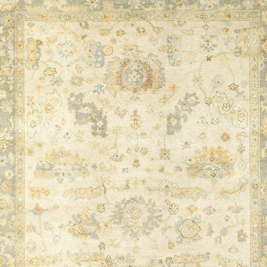 9' X 12' Beige And Gray Wool Oriental Hand Knotted Area Rug
