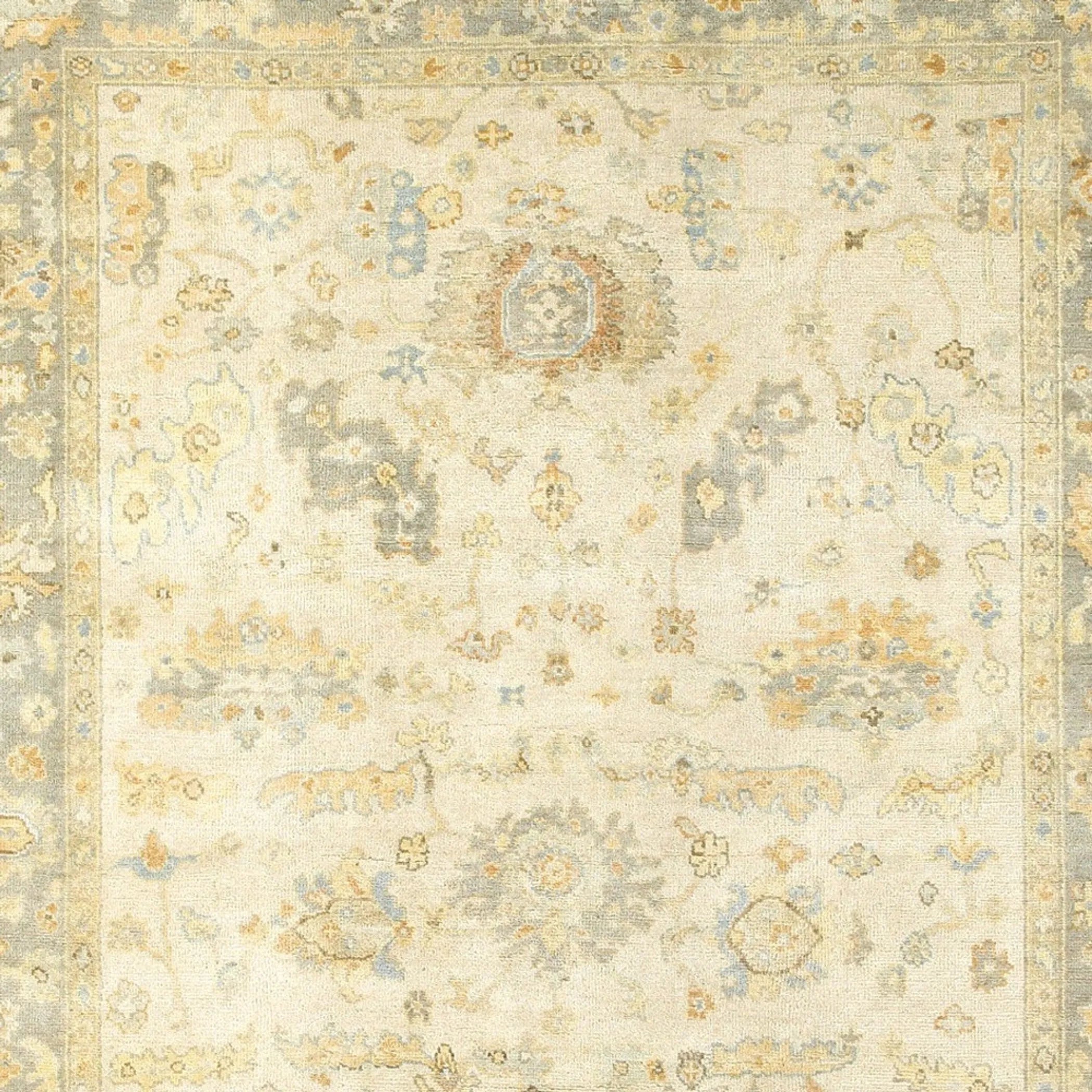 9' X 12' Beige And Gray Wool Oriental Hand Knotted Area Rug