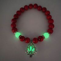 Energy Luminous Lotus Natural Stone Bracelet Yoga Healing Luminous Glow In The Dark Charm Beads Bracelet For Men Women Prayer Buddhism - Hank Home Decor