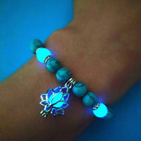 Energy Luminous Lotus Natural Stone Bracelet Yoga Healing Luminous Glow In The Dark Charm Beads Bracelet For Men Women Prayer Buddhism - Hank Home Decor